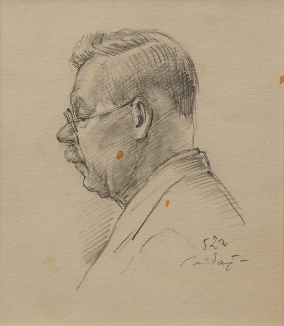 Хайдар Сайбаталов. Портрет Бориса Томашевского. 1952